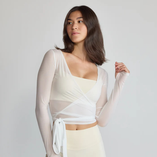 Ballet Mesh Wrap in White
