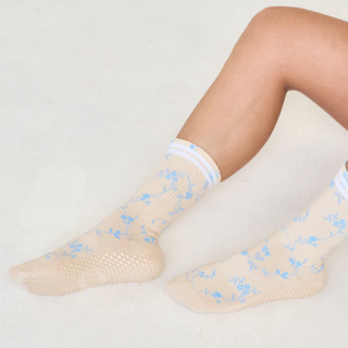 Winter Flowers Floral Grip Sock
