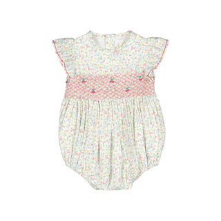 Alizee Cherry Ruffled Sleeve Bubble Romper
