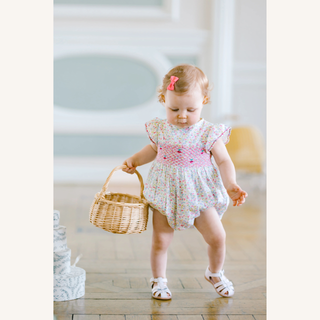 Alizee Cherry Ruffled Sleeve Bubble Romper
