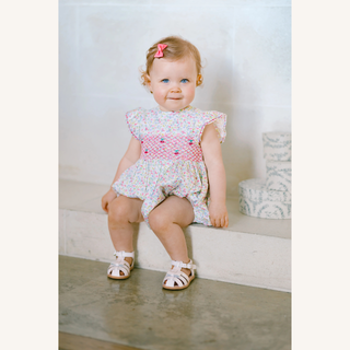 Alizee Cherry Ruffled Sleeve Bubble Romper
