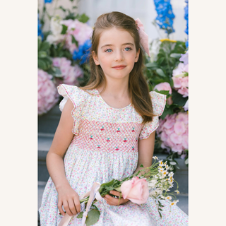Alizee Cherry Ruffled Sleeve Empire Dress
