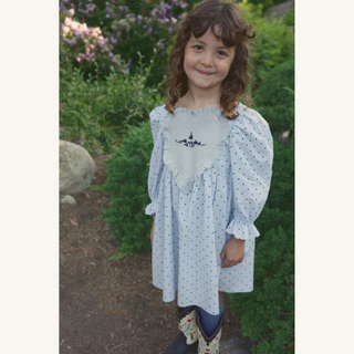 Cora Dress – Sky Vintage Dot
