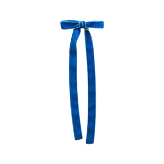 Velvet Long Tail Bow – French Blue
