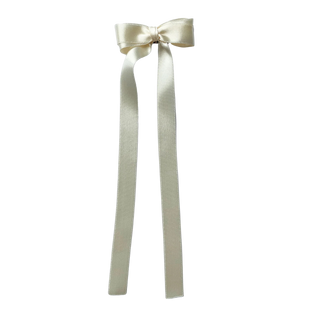 Satin Long Tail Bow – Cream
