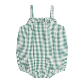 Rosalie Seersucker Ruffle Bubble Romper – Laguna Gingham
