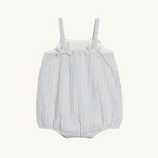 Rosalie Seersucker Ruffle Bubble Romper – Shore Stripe / Sea

