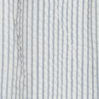 Rosalie Seersucker Ruffle Bubble Romper – Shore Stripe / Sea
