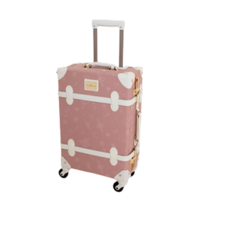 Vegan Leather Carry On Suitcase — Ballerina Pink
