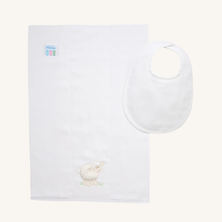 Basic Bib & Burp Boxed Set – White Lamb
