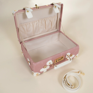 Vegan Leather Carry On Suitcase — Ballerina Pink
