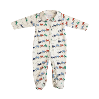 Tractor Print Footed Pajamas
