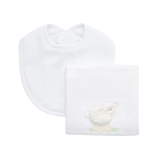 Basic Bib & Burp Boxed Set – White Lamb
