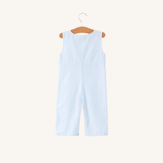 Star Embroidered Smocked Romper – Red, White & Blue
