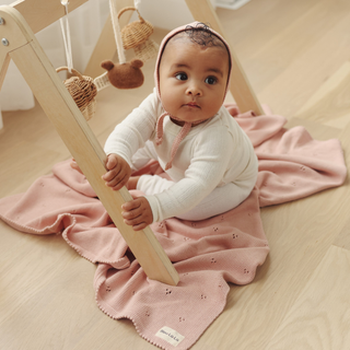 Organic Pointelle Luxury Knit Swaddle — Ballet Slippers
