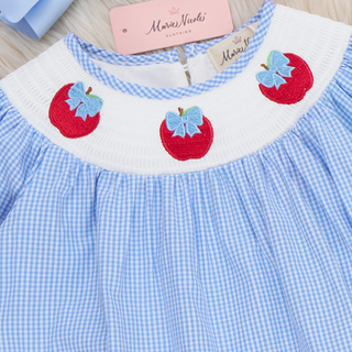 Crisp Apple Delight Smocked Cotton Outfit
