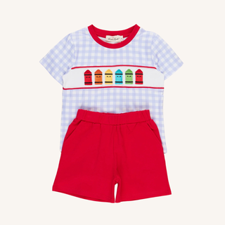 Bright Crayons Embroidered Gingham Outfit
