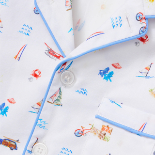 Kid’s Twill Pajama Short Set in Summer Nostalgia
