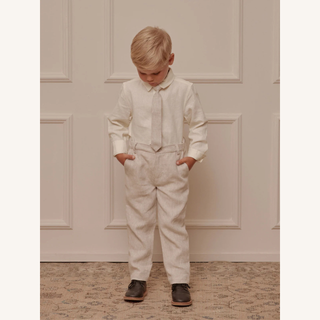 Harrison Linen Button Down in Ivory
