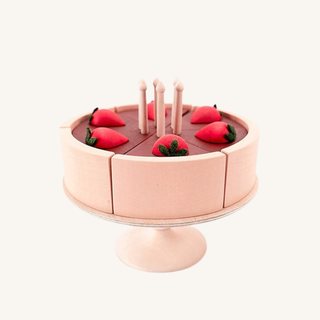 Wooden Chocolate Cake on Cake Stand
