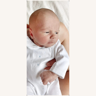 Diamond Pima Footie – White & Blue
