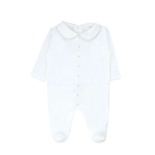 Diamond Pima Footie – White & Blue
