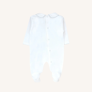 Diamond Pima Footie – White & Blue
