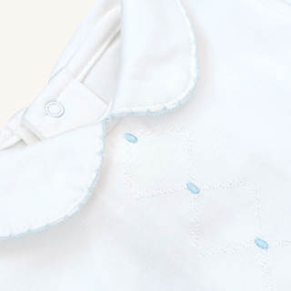 Diamond Pima Footie – White & Blue
