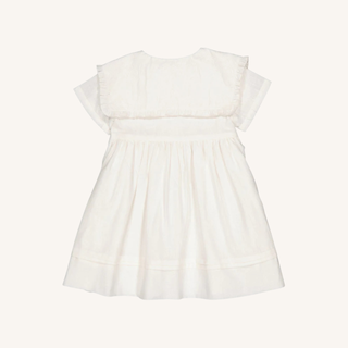 Paolina Dress – Off White Embroidered Linen Look
