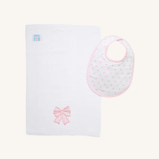 Pretty in Pink Basic Bib & Burp Boxed Set
