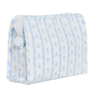 Roadie Medium Zip Pouch – Ribbon Floral Blue
