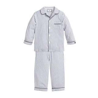 Kid’s Twill Pajama Set in Navy French Ticking
