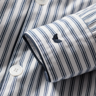 Kid’s Twill Pajama Set in Navy French Ticking
