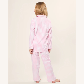 Kid’s Twill Pajama Set in Pink Gingham
