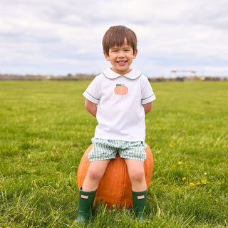 Applique Peter Pan Banded Short Set – Pumpkin
