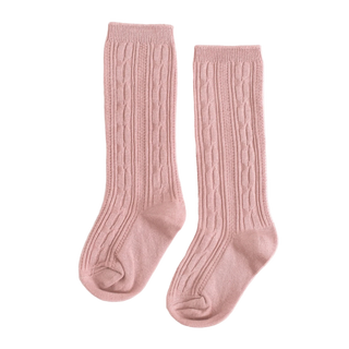 Blush Cable Knit Knee High Sock
