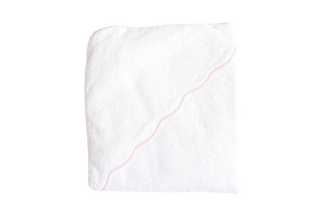 Hooded Towel   Pink Stripe Trim
