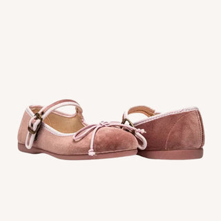 Elisa Velvet Bow Shoe – Rose
