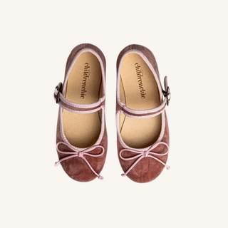Elisa Velvet Bow Shoe – Rose
