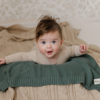 Heritage Knit Swaddle — Hunter Green
