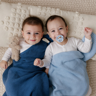 Heritage Knit Swaddle — Sky Blue
