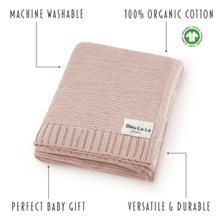 Heritage Knit Swaddle — Blush Pink
