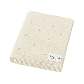 Organic Pointelle Luxury Knit Swaddle — Butter Cream
