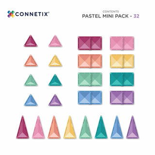 Pastel Mini Pack – 32 Piece Magnetic Tile Set
