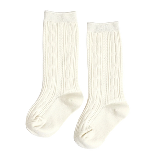 Ivory Cable Knit Knee High Socks
