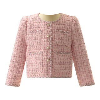 Pink Tweed Jacket and Skirt Set
