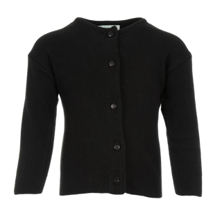 Girls’ Black Cotton Cashmere Cardigan
