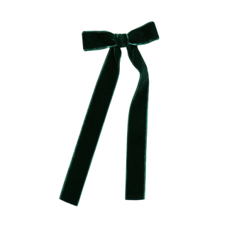 Velvet Long Tail Bow – Green
