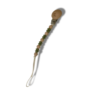 Pacifier & Toy Clip – Green & Natural
