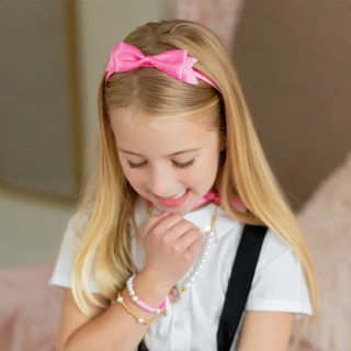 Eloise Satin Bow Headband – Pink
